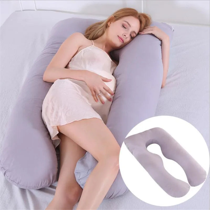 Sleeping Support Pillow For Pregnant Women Body 100% Cotton U Shape Maternity Pillows Pregnancy Side Sleepers Striped Pillow