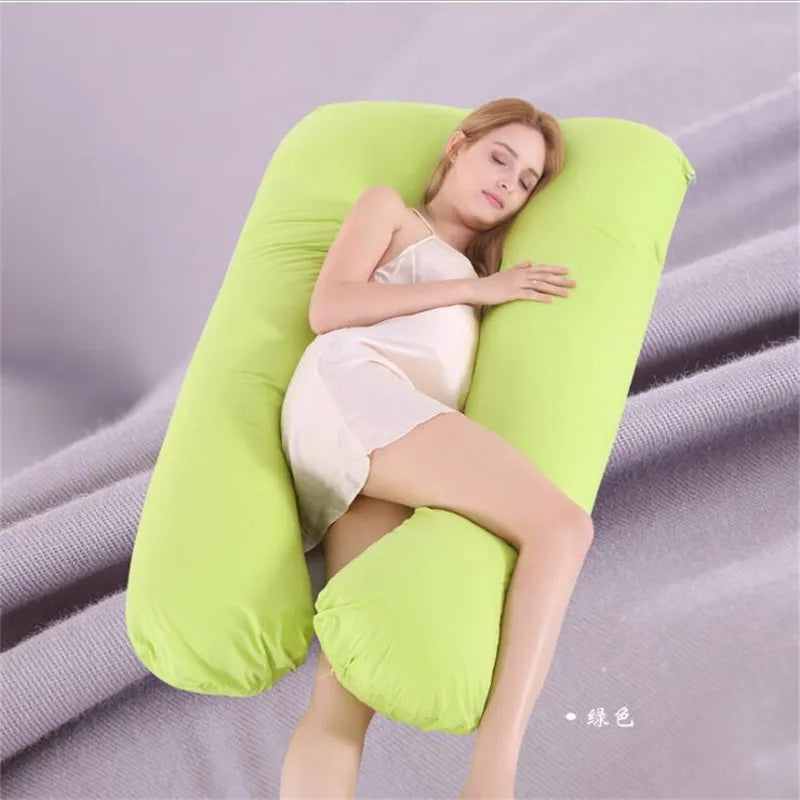 Sleeping Support Pillow For Pregnant Women Body 100% Cotton U Shape Maternity Pillows Pregnancy Side Sleepers Striped Pillow