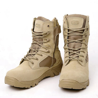 Plus Size Eu 37-47 Military Tactical Male Boots Outdoors Climbing Special Force Leather Waterproof Desert Combat Army Work Shoes