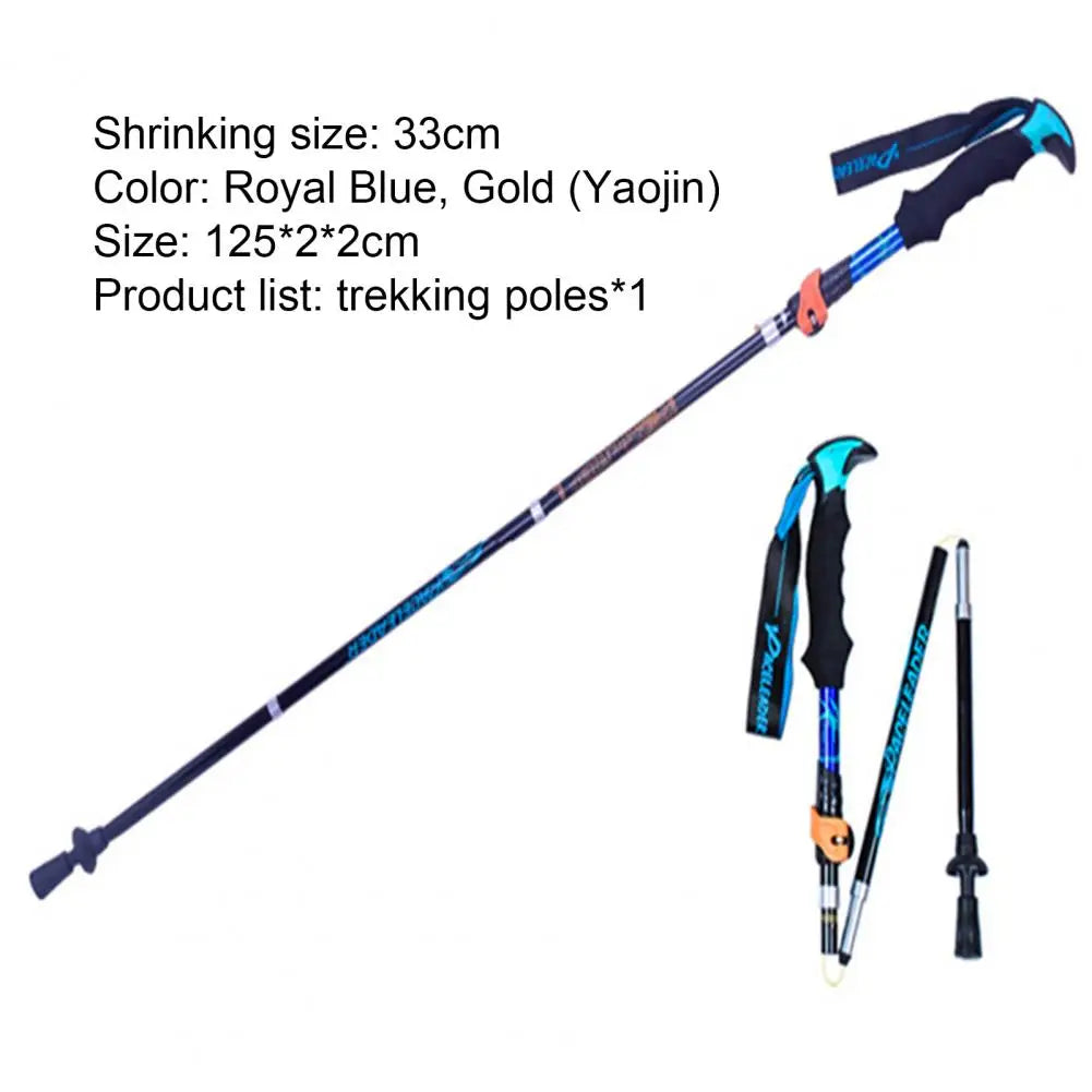 Walking Foldable Trekking Pole Anti Shock Ultra Light 5 Sections  Alpinism Poles Telescopic Ultralight Hiking Travel Stick