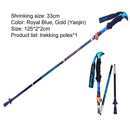 Walking Foldable Trekking Pole Anti Shock Ultra Light 5 Sections  Alpinism Poles Telescopic Ultralight Hiking Travel Stick