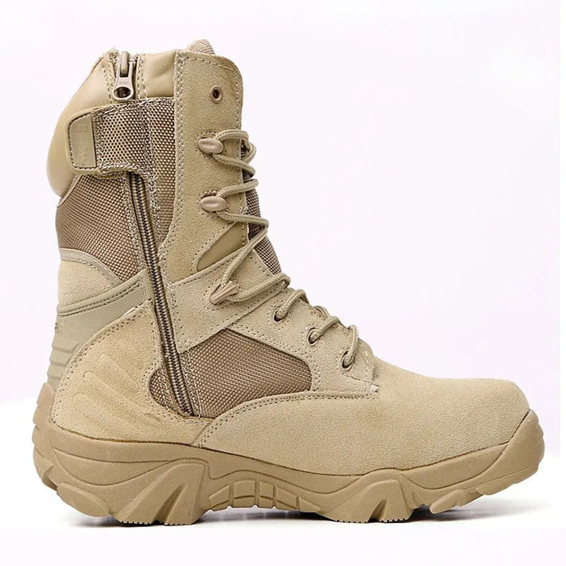 Plus Size Eu 37-47 Military Tactical Male Boots Outdoors Climbing Special Force Leather Waterproof Desert Combat Army Work Shoes