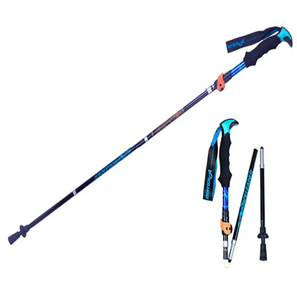 Walking Foldable Trekking Pole Anti Shock Ultra Light 5 Sections  Alpinism Poles Telescopic Ultralight Hiking Travel Stick