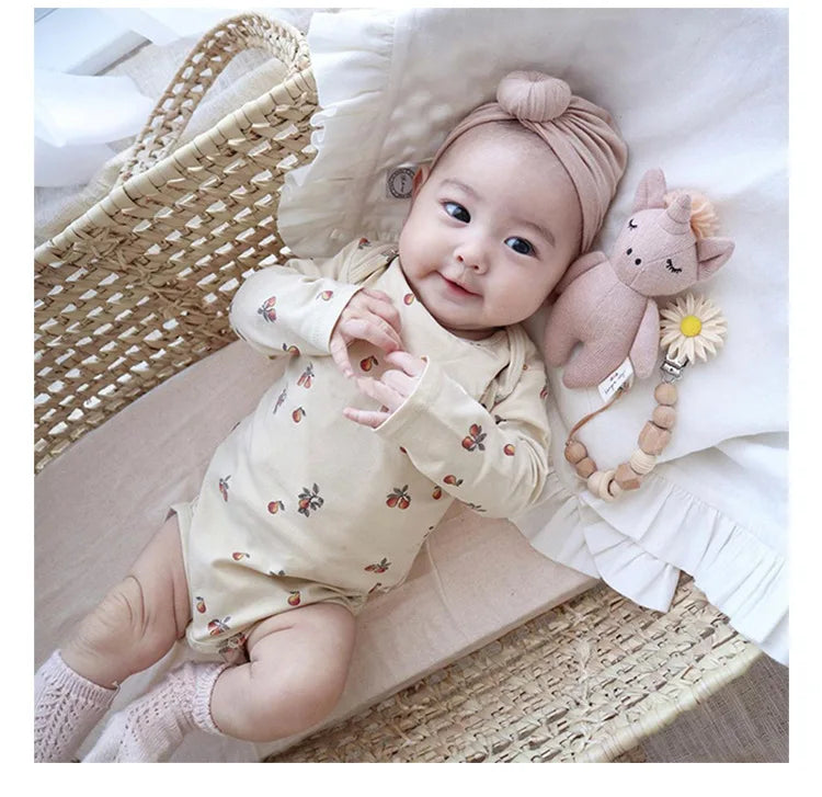 KS Baby Romper 2pcs/Set 2021 Boys Girls Long Sleeve Newborn Brand Lemon Designer Clothes Cotton Onesie One-piece Clothes