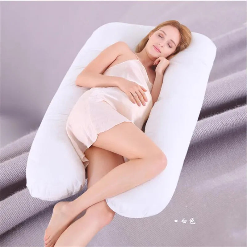 Sleeping Support Pillow For Pregnant Women Body 100% Cotton U Shape Maternity Pillows Pregnancy Side Sleepers Striped Pillow