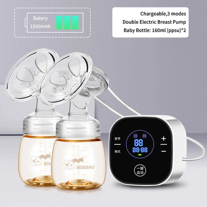 USA Brand Baby Products Intelligent LCD Electric Breast Pumps Breastfeeding Painless Electric Breast Pump with Milk Bottle