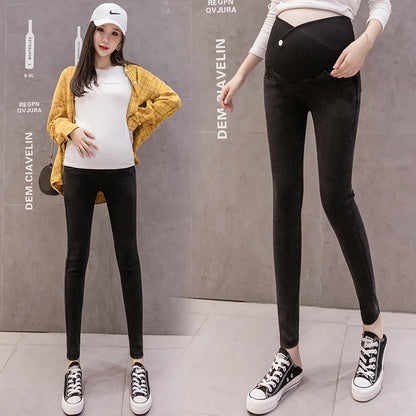 Low Waist Women Denim Pants Maternity Jeans Pregnant Women Clothes Pregnancy Cotton Clothes Short Belly Ripped Clothing Trousers