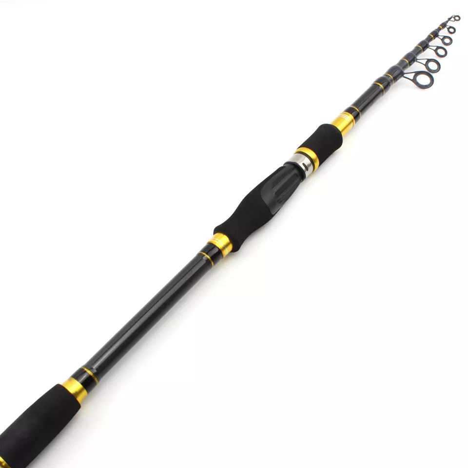 NEW Promotion! 1.8m 2.1m 2.4m 2.7m carbon rod M power Spinning Casting Rod  Portable Telescopic Fishing Rod Pole Fishing Tackle