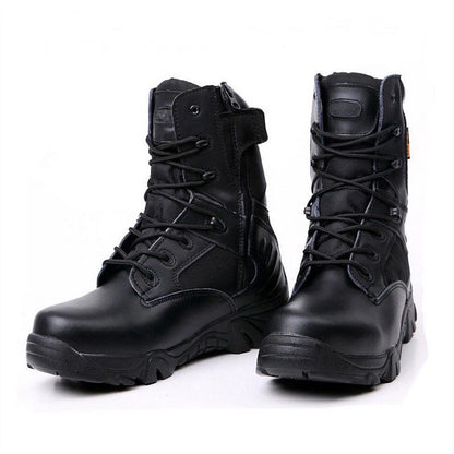 Plus Size Eu 37-47 Military Tactical Male Boots Outdoors Climbing Special Force Leather Waterproof Desert Combat Army Work Shoes