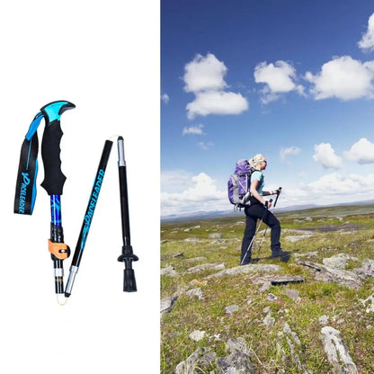 Walking Foldable Trekking Pole Anti Shock Ultra Light 5 Sections  Alpinism Poles Telescopic Ultralight Hiking Travel Stick