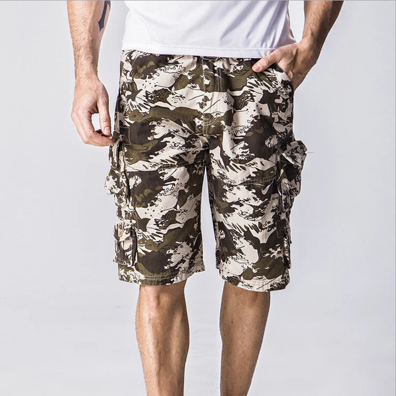 Tactical Camo Short Pants Military Style Army Bermuda Camouflage Cargo Shorts Men Baggy Loose Design