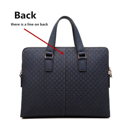 Genuine Leather Men And Women Handbags Business Briefcase Ladies Shoulder Diagonal Blue/Black 14" Laptop Bag Messenger Bags