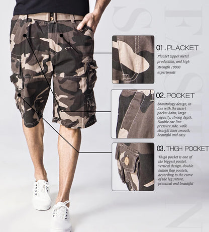 Tactical Camo Short Pants Military Style Army Bermuda Camouflage Cargo Shorts Men Baggy Loose Design