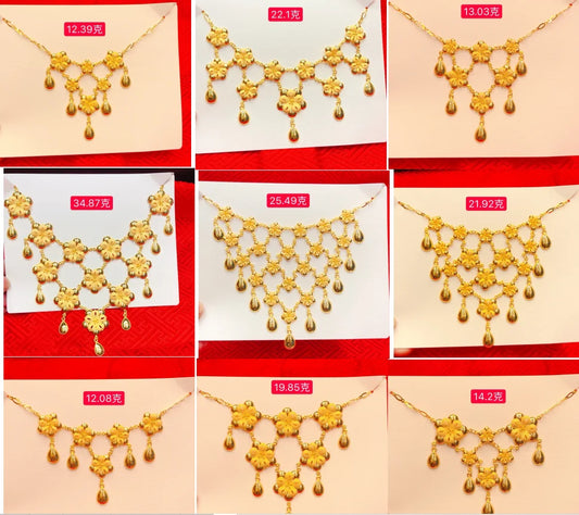 HX 24K Pure Gold Necklace Real AU 999 Solid Gold Chain Brightly Simple Upscale Trendy Classic  Fine Jewelry Hot Sell New 2023