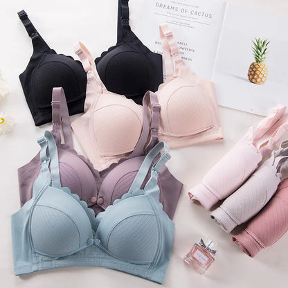 New Fashion Cotton Breastfeeding Bras Mothers Feeding Nursing Pregnancy Women Open Buckle Underwear Maternity Clothes