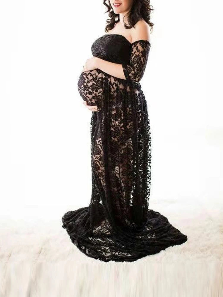 2022 Maternity Clothing Photography Props Maternity Gown Lace Pregnancy Dresses Fancy Shooting Photo Summer Pregnant Dress