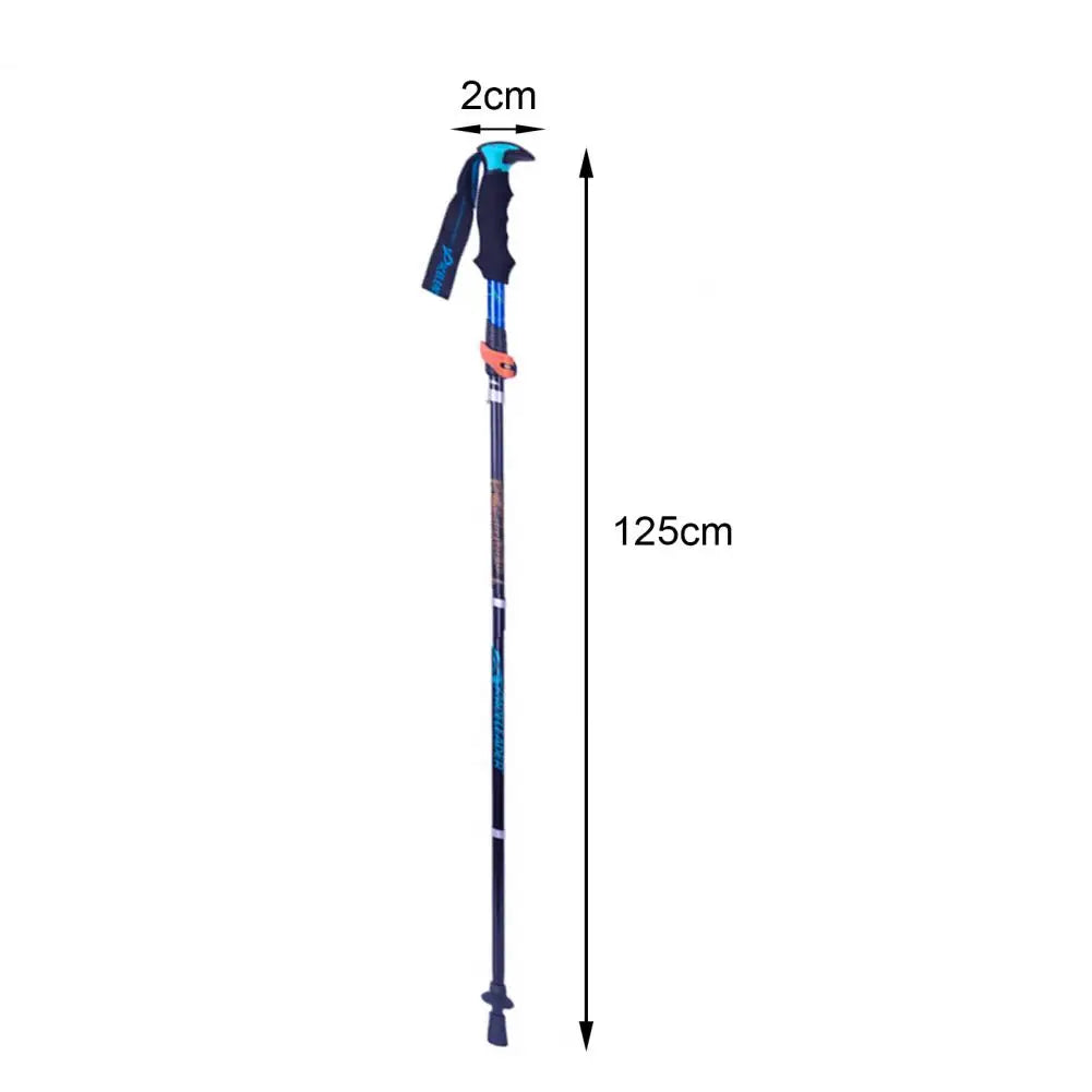 Walking Foldable Trekking Pole Anti Shock Ultra Light 5 Sections  Alpinism Poles Telescopic Ultralight Hiking Travel Stick