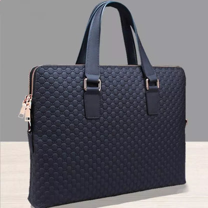 Genuine Leather Men And Women Handbags Business Briefcase Ladies Shoulder Diagonal Blue/Black 14" Laptop Bag Messenger Bags