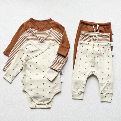 MILANCEL Baby Bodysuit Cotton Newborn Clothes Long Sleeve Bodysuit Option Pants