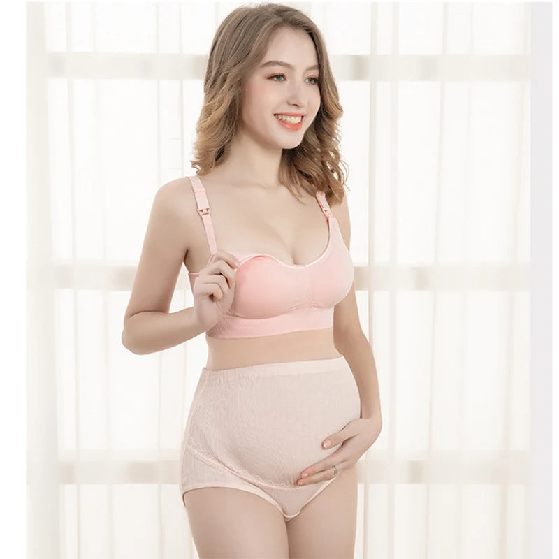 Wireless Maternity Bra Pregnant Women Seamless Prevent Sagging Breastfeeding Bras Push Up Breathable Front Open Nursing Bra Hot