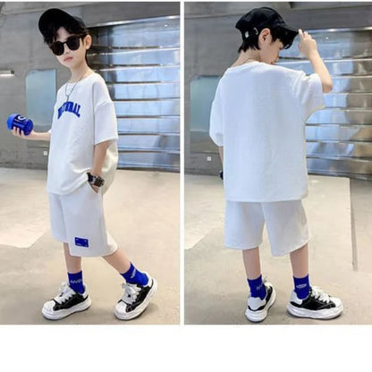 Summer Teenage Boy Clothes Children Letter Tshirt and Shorts Set Kid Short Sleeve Top Buttom 2pcs Outfits Kids Clothes