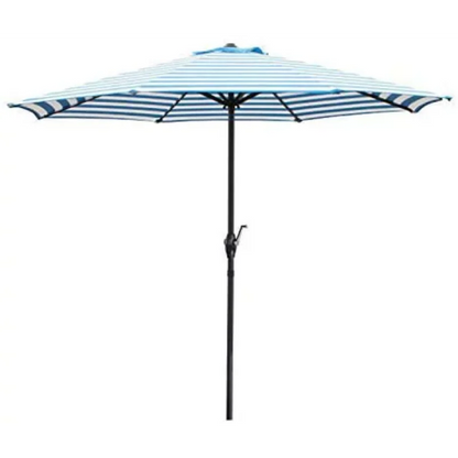 Vineego 9 FT Market Patio Umbrella Outdoor Straight Umbrella with Tilt Adjustable,Blue umbrella beach  umbrella stand