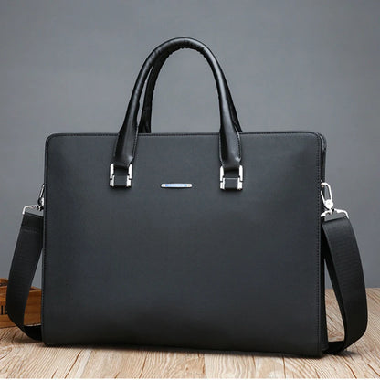 PU Leather Business Briefcase Men Handbag High-capacity Single Shoulder Bag Business Trip Formal Portfolio Graceful Messengerbag