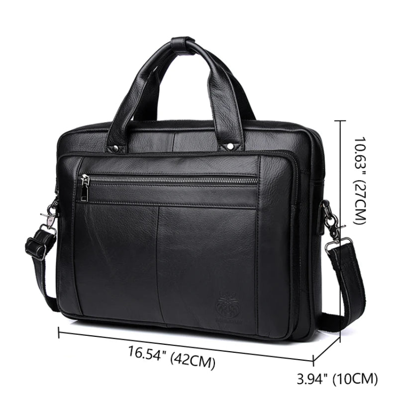 Men Laptop Bags Large Capacity Shoulder Bag Fashion Genuine Leather Business Men Briefcase Brand handbags 15" For Various models