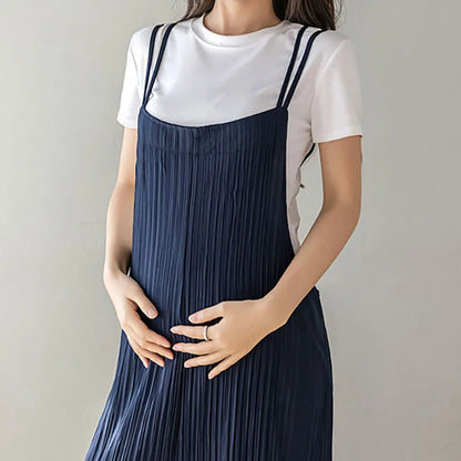 Maternity Clothings New Summer Overall Fashionable Loose Oversized Cropped Wide Leg Floor-Length Chiffon Pant for Pregnant Women