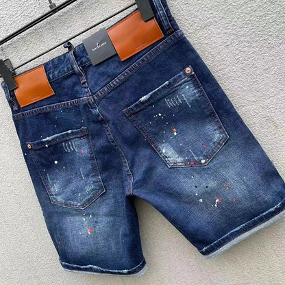 starbags dsq d305 new summer denim shorts Men's Stretch fit slim quarter medium breeche heavy craft trend