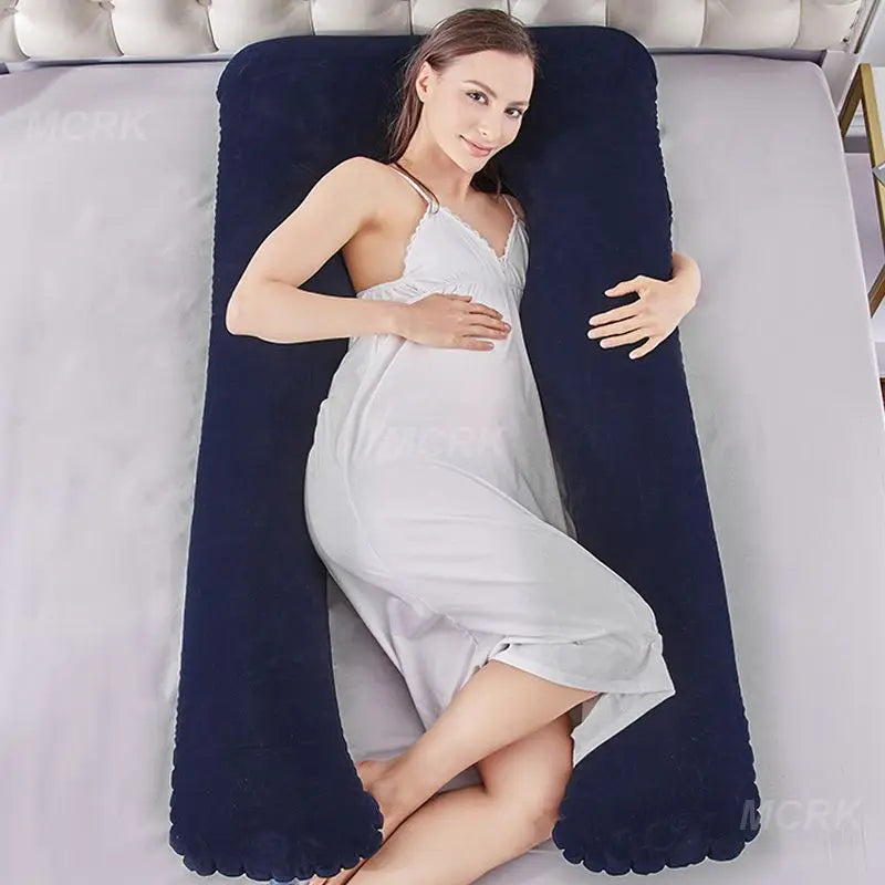 Inflatable Pregnancy Pillow U Shape Sleeping Support Pillow For Pregnant Women Cozy Bump Maternity Pillow Full Body Side Sleeper