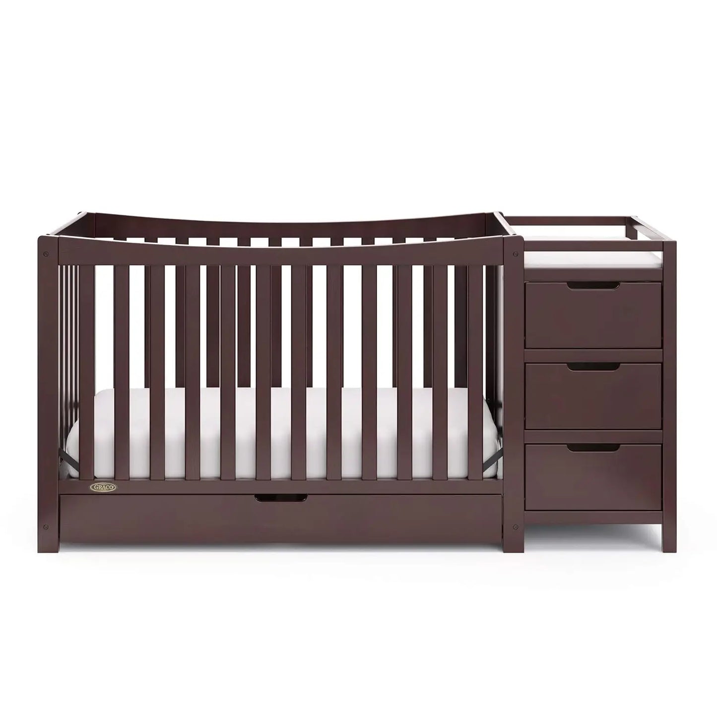 Remi 4-In-1 Convertible Crib & Changer With Drawer (Espresso) – GREENGUARD Gold Certified