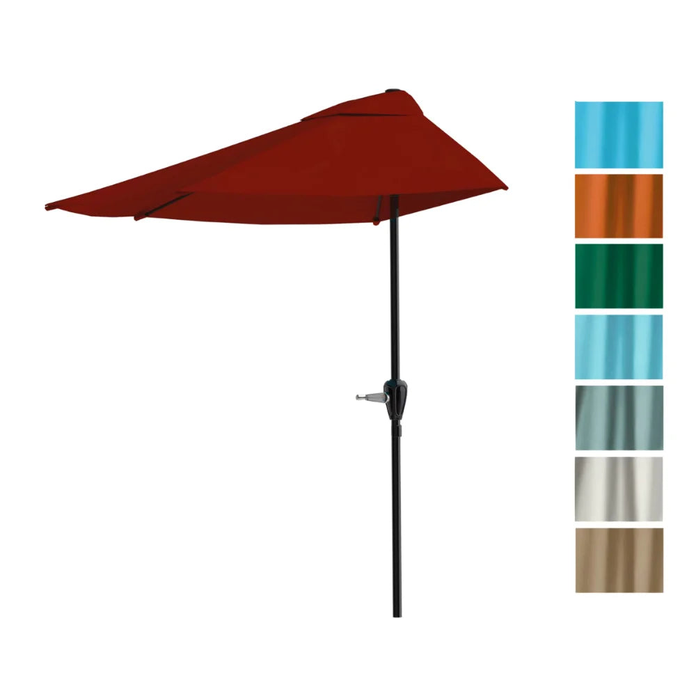 Pure Garden 9-ft. Half Round Patio Umbrella Beach Umbrella Sunshade  Beach Umbrella  Patio Furniture