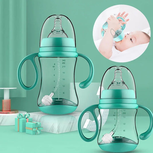 Anti-Choke Baby Bottle With Grip Wide-Caliber Feeding Bottles fpr Newborn Dring Cup Dual Use Infant Milk Water Drinking Bottle