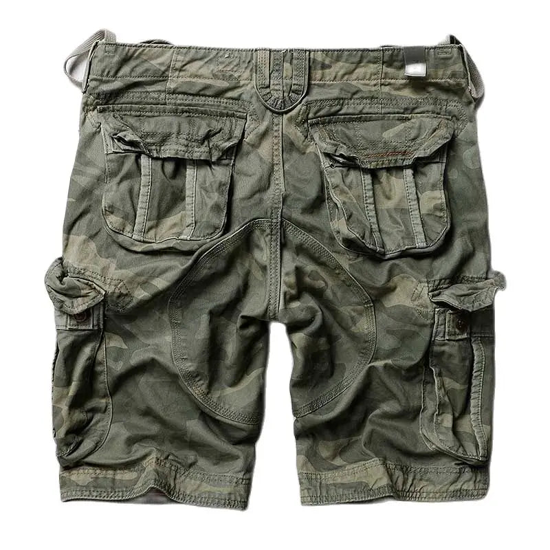 Trendy Camouflage Cargo Shorts Men Casual Military Style Cotton BoardShorts Loose Baggy Multi Pocket Streetwear Clothing