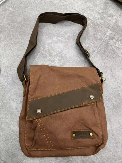 Casual Canvas Men Shoulder Bag Vintage Cross-Body Purpose High Quality Male Day Pack Handbag Capacity Boys Messenger Tote Purse