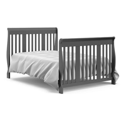 Convertible Crib and Changer (Gray) – Crib and Changing Table Combo with Drawer, Converts to Toddler Bed, Daybed and F