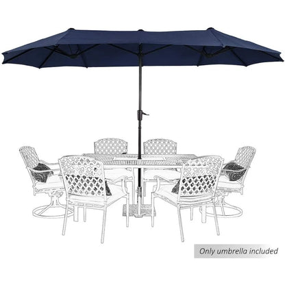 13ft Outdoor Market Umbrella Double-Sided Twin Large Patio Umbrella With Crank Outdoor Garden Umbrellas Furniture Parasol