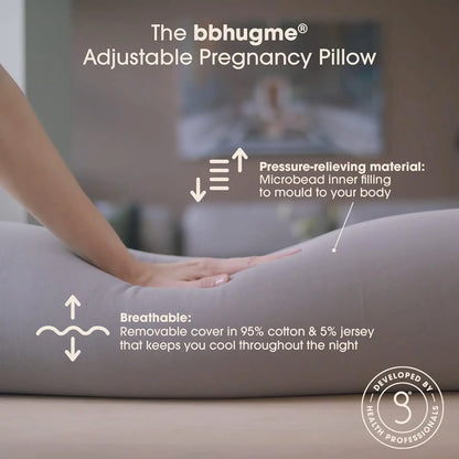 Bbhugme-adjustable pregnancy pillow, full body support for side sleeping, adjustable size and shape