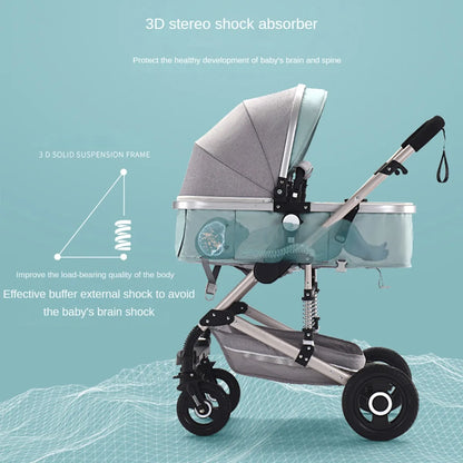 3 in 1 baby stroller Luxury High Landscape baby pram portable baby pushchair multifunctional Newborn Carriage double faced