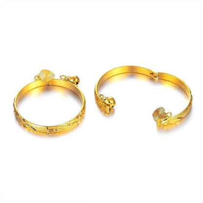 Birthday Gifts for Baby Boys Girls 18K Gold plated Babies to toddlers Little Bangles Bracelet Stars Bells Heart Jewelry