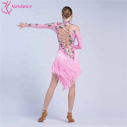 L-1759 Fashion women stage performance professional dance wear cha cha Jazz fringe latin dance dress cheap for sale