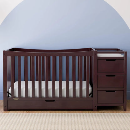 Remi 4-In-1 Convertible Crib & Changer With Drawer (Espresso) – GREENGUARD Gold Certified