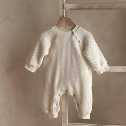 Infant Baby Girls Boys Jumpsuit One piece Outfit Waffle Cotton Long Sleeve Toddler Baby Romper Spring Autumn Baby Clothes