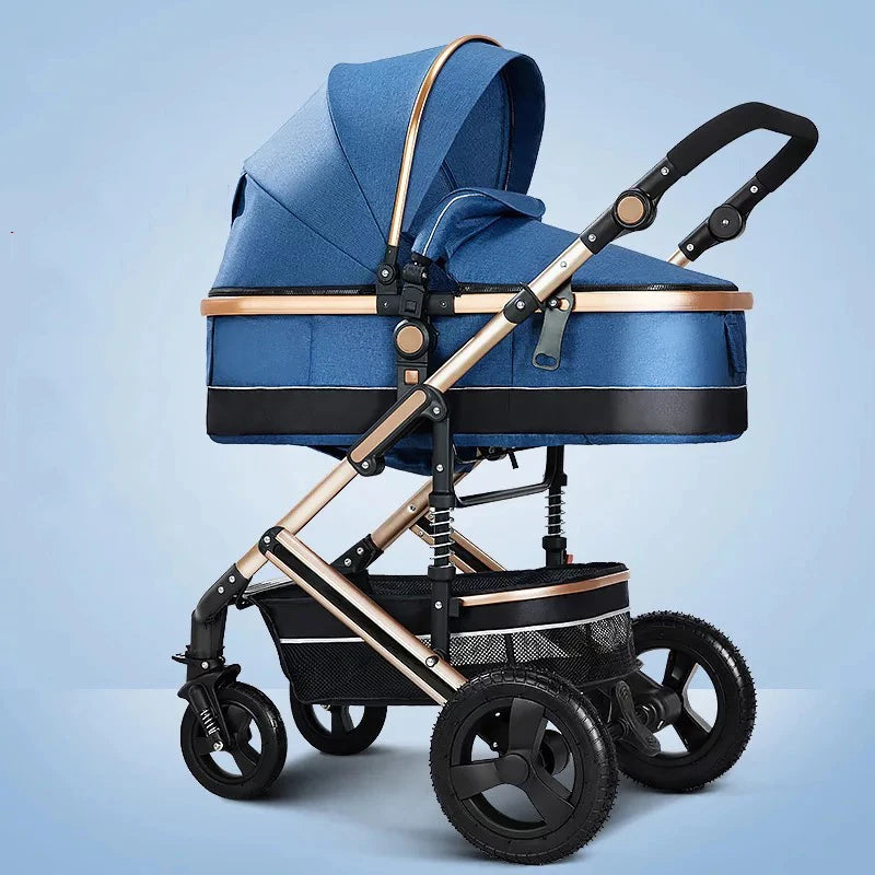 New 2024 Lightweight Luxury Baby Stroller 2 in 1,Portable High Landscape Reversible Stroller,Gold Stroller Travel Pram,baby car