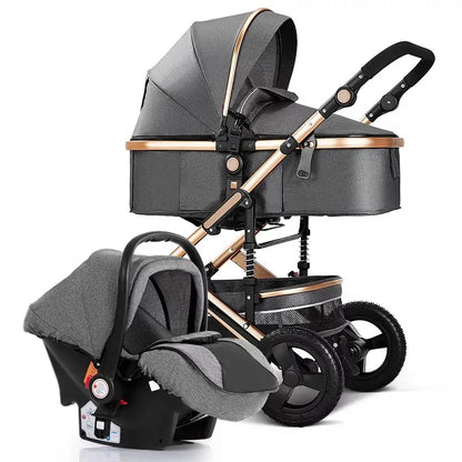 New 2024 Lightweight Luxury Baby Stroller 2 in 1,Portable High Landscape Reversible Stroller,Gold Stroller Travel Pram,baby car