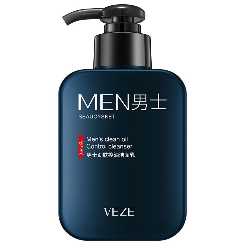 2pcs VENZEN Men's Facial Cleanser Moisturizing Oil Control Refreshing Face Wash Foam Face Cleanser Men Facial Skin Care Products