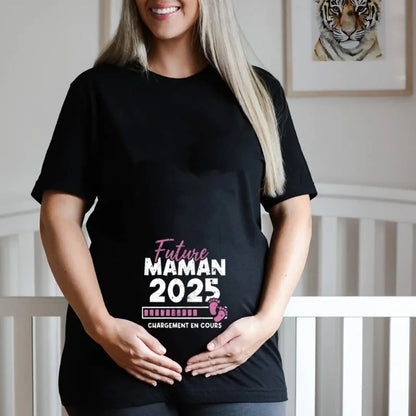 Future Mom 2025 Loading Pregnant Women Tee Shirt Short Sleeve Pregnant Girl T-shirt  Casual Pregnancy Announcement Clothing