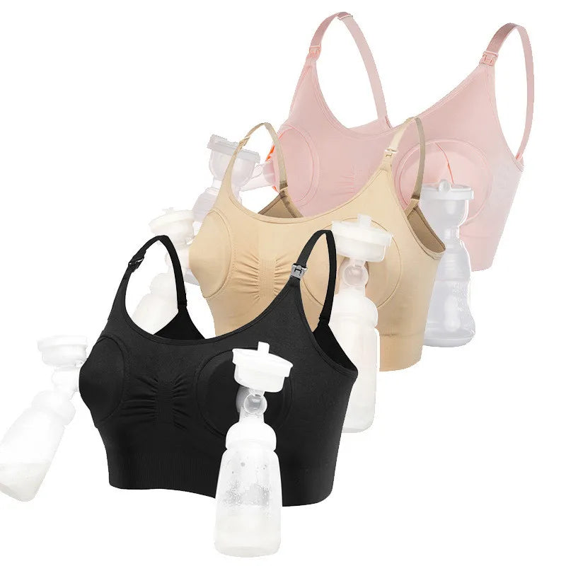 Maternity Bra Cotton Bra For Nursing Push Up Hands Free Breast Pump Maternity Breast Feeding Bra Women Underwear Clothing