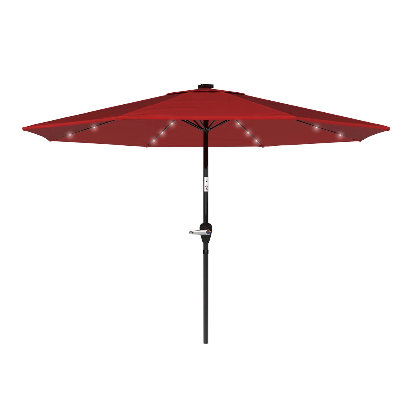 Modern Outdoor 10 Foot Patio Umbrella with Solar LED Light (Red)